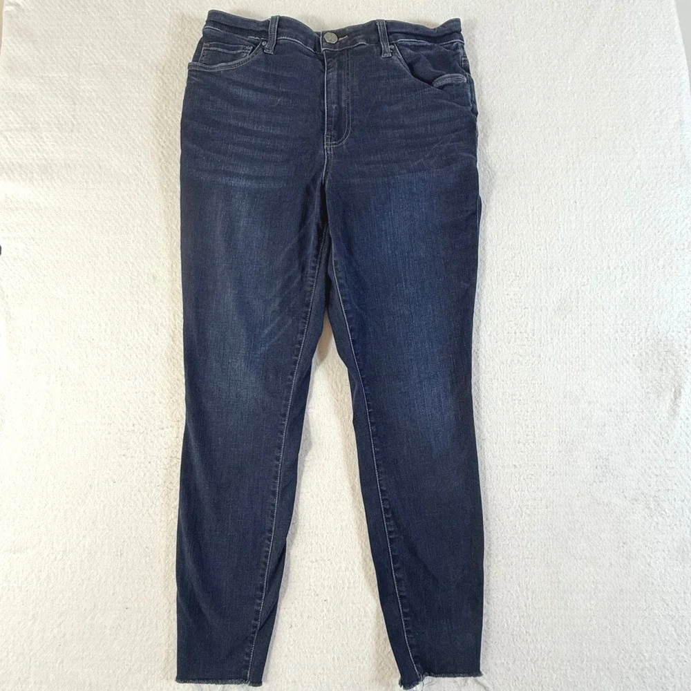 KUT from the Kloth Donna Jeans Womens 10 High Rise Ankle Skinny Dark Wash Blue